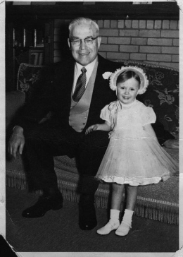 Photo of me and my Grandpa when I was a flower girl at my aunt's wedding